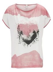 Heine Koszulka w kolorze jasnoróżowo-białym rozmiar: 38. Różowe bluzki damskie Heine, bez wzorów, bez kołnierzyka, bez ramiączek. Za 78.66 zł.