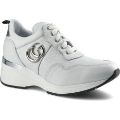 Białe Sneakersy Karino Damskie Modne Półbuty. Białe półbuty damskie Karino, z aplikacjami, ze skóry, sportowe, bez obcasa. Za 245.00 zł.