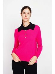 William de Faye Sweter w kolorze czarno-różowym rozmiar: 42. Różowe swetry klasyczne damskie William De Faye, bez kołnierzyka. Za 104.99 zł.