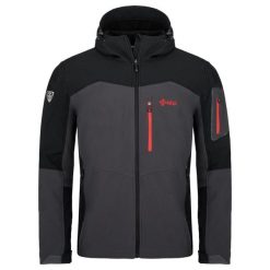 Kurtka narciarska Kilpi Presena. Szare kurtki męskie Kilpi, m, bez wzorów, z materiału, z kapturem, narciarskie. Za 370.00 zł.