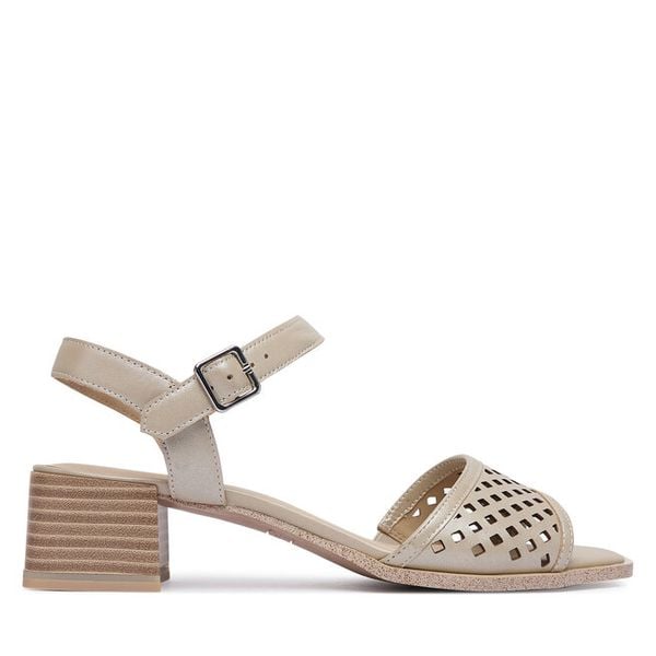 Sandały Caprice. Szare sandały damskie Caprice, bez wzorów, bez obcasa, na słupku. Za 329.99 zł.