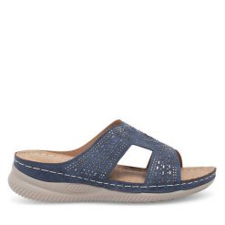 Klapki Clara Barson. Niebieskie klapki damskie Clara Barson, bez wzorów, bez obcasa. Za 89.99 zł.