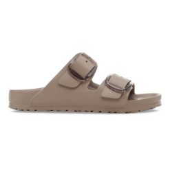 BIRKENSTOCK Arizona Big Buckle EVA Gray Taupe Klapki damskie. Brązowe klapki damskie Birkenstock, bez wzorów, z materiału, bez obcasa. Za 249.99 zł.