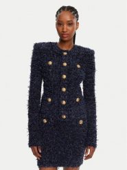 Balmain Kardigan DF0SK249KH74 Granatowy Regular Fit. Niebieskie kardigany damskie Balmain, bez wzorów, z syntetyku. Za 10,299.00 zł.