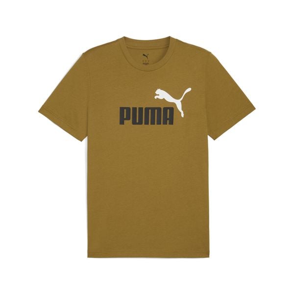 Męska koszulka Essentials z dwukolorowym logo No. 1 PUMA. Brązowe t-shirty sportowe męskie Puma, m, z gumy, bez ramiączek, do biegania. W wyprzedaży za 69.00 zł.