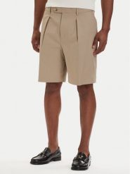 Tommy Hilfiger Szorty materiałowe Smart Casual MW0MW42670 Beżowy jasny Relaxed Fit. Brązowe szorty męskie Tommy Hilfiger, z bawełny, bez kołnierzyka. Za 569.99 zł.