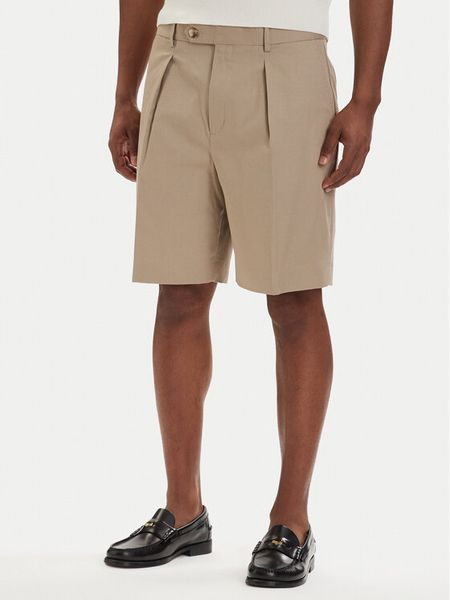 Tommy Hilfiger Szorty materiałowe Smart Casual MW0MW42670 Beżowy jasny Relaxed Fit. Brązowe szorty męskie Tommy Hilfiger, z bawełny, bez kołnierzyka. Za 358.99 zł.