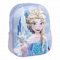 Plecak szkolny 3D Frozen Niebieski. Niebieskie plecaki damskie Disney Frozen, bez wzorów, z poliesteru. Za 77.40 zł.