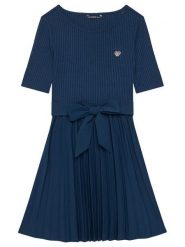 Guess Sukienka codzienna J5YK23 RC1S0 Granatowy Classic Fit. Niebieskie sukienki dziewczęce Guess, z aplikacjami, z syntetyku, bez ramiączek. Za 199.99 zł.