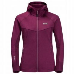 Damska Bluza Polarowa Hydro Grid. Fioletowe bluzy bez kaptura damskie Jack Wolfskin, z polaru. Za 537.99 zł.