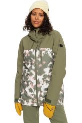 Kurtka narciarska damska Roxy Stated. Zielone kurtki narciarskie i snowboardowe damskie Roxy, xs, w abstrakcyjne wzory, z materiału, bez kaptura, narciarskie, primaloft. Za 539.49 zł.