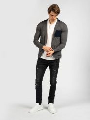 Xagon Man Kardigan Slim Fit | P22081 JX 2305 | Mężczyzna | Granatowy. Niebieskie kardigany męskie Xagon, l, bez wzorów, z bawełny, bez kołnierzyka. W wyprzedaży za 399.00 zł.