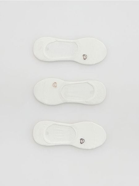 Stopki z nadrukiem 3 pack - złamana biel. Skarpetki damskie Reserved, bez wzorów. Za 39.99 zł.