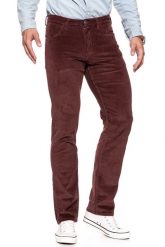 WRANGLER SPODNIE MĘSKIE ARIZONA BURNT BRICK W12OEC222 112126328. Czerwone spodnie materiałowe męskie Wrangler, bez wzorów, ze sztruksu. W wyprzedaży za 119.99 zł.