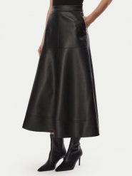 KARL LAGERFELD Spódnica z imitacji skóry B4W12004 Czarny Regular Fit. Czarne spódniczki damskie Karl Lagerfeld, bez wzorów, ze skóry. Za 1,299.00 zł.
