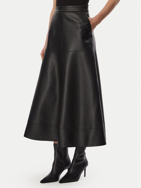 KARL LAGERFELD Spódnica z imitacji skóry B4W12004 Czarny Regular Fit. Czarne spódniczki damskie Karl Lagerfeld, bez wzorów, ze skóry. Za 1,299.00 zł.