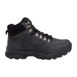 Ocieplane Buty Trekkingowe Męskie Czarne Loreinae. Czarne buty trekkingowe męskie na zimę, ze skóry, bez zapięcia. Za 283.14 zł.