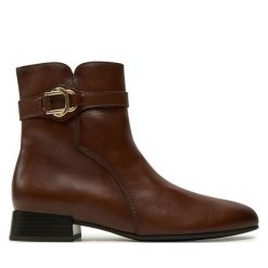 Botki Gabor. Brązowe botki damskie Gabor, bez obcasa, na płaskiej podeszwie, bez zapięcia. Za 659.99 zł.