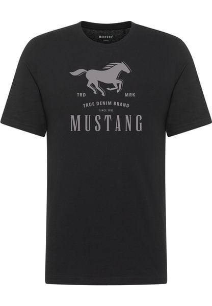 Męski T-Shirt Mustang Style Alex Black 1017993 4142. Czarne t-shirty męskie Mustang, m, bez wzorów, bez kołnierzyka. Za 79.99 zł.