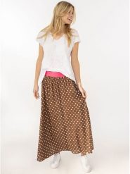 Zwillingsherz Spódnica "Dots Allover" w kolorze jasnobrązowym rozmiar: S/M. Brązowe spódniczki damskie Zwillingsherz, m, bez wzorów, z wiskozy, maxi, proste. Za 114.17 zł.