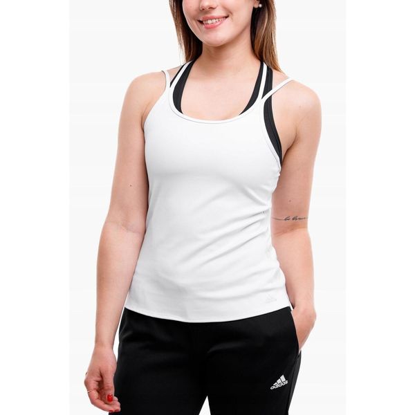 Adidas Koszulka Kobieta bez rękawów bluzka sportowa Tank Top roz. S. Białe bluzki sportowe damskie Adidas, s, bez kołnierzyka, bez ramiączek. Za 54.00 zł.