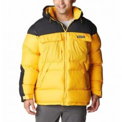 Kurtka puchowa męska Columbia Ballistic Ridge Oversized Puffer. Żółte kurtki męskie Columbia, m, bez wzorów, z puchu, sportowe, bez kaptura. Za 530.99 zł.