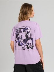 Koszulka z nadrukiem na plecach Olivia Rodrigo - fioletowy. Fioletowe t-shirty damskie Sinsay, l, bez wzorów, bez kołnierzyka. Za 39.99 zł.