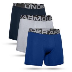 Bokserki męskie UNDER ARMOUR Charged Cotton 3-pak. Niebieskie bokserki męskie Under Armour, bez wzorów. Za 99.99 zł.