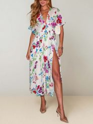 LA Angels Sukienka w kolorze białym rozmiar: M. Białe sukienki damskie LA Angels, m, bez wzorów, z wiskozy, bez kołnierzyka, bez ramiączek, maxi. Za 178.37 zł.