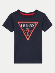 Guess T-Shirt N73I55 K8HM0 Granatowy Regular Fit. Niebieskie t-shirty chłopięce Guess, z aplikacjami, z bawełny, bez ramiączek. Za 59.99 zł.