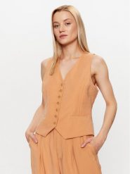 DKNY Kamizelka P3ET8R51 Pomarańczowy Regular Fit. Brązowe kamizelki damskie DKNY, s, z wiskozy. Za 429.99 zł.
