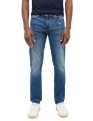 Męskie Spodnie Jeansowe Mustang Style Vegas Slim Denim Blue 1016310 5000 434. Niebieskie spodnie materiałowe męskie Mustang, bez wzorów, z denimu. Za 219.99 zł.