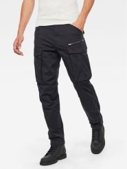 G-Star Raw Spodnie materiałowe Rovic D02190-5126-6484 Czarny Tapered Fit. Czarne spodnie materiałowe męskie G-Star Raw, bez wzorów, z bawełny, retro. Za 339.99 zł.