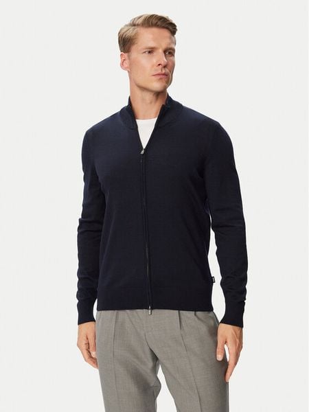 BOSS Kardigan H-Balonso 50566344 Niebieski Regular Fit. Niebieskie kardigany męskie Boss, l, bez wzorów, z wełny, bez kołnierzyka. Za 799.99 zł.
