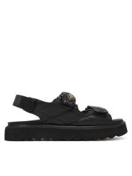 REPLAY Sandały GWF5D .000.C0010S Czarny. Czarne sandały damskie Replay, bez wzorów, ze skóry, bez obcasa, na płaskiej podeszwie. Za 349.99 zł.