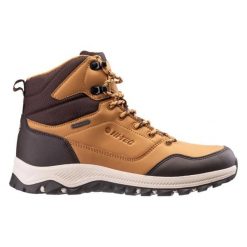 Buty trekkingowe Hi-Tec Hirol. Brązowe buty trekkingowe męskie Hi-tec, z materiału, bez zapięcia, trekkingowe. Za 438.34 zł.