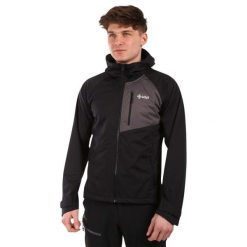 Męska kurtka softshell Kilpi BELTRA-M. Czarne kurtki męskie Kilpi, m, bez wzorów, z softshellu, sportowe, bez kaptura. Za 473.69 zł.