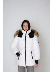 Steve Madden Kurtka zimowa w kolorze białym rozmiar: XXL. Białe kurtki damskie Steve Madden, na zimę, xxl, bez wzorów, z puchu, bez kaptura. Za 222.41 zł.