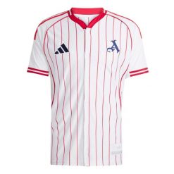 Koszulka kibica baseballowego US Arsenal 2025/26. Białe t-shirty sportowe męskie Adidas, bez ramiączek, do piłki nożnej. W wyprzedaży za 276.50 zł.