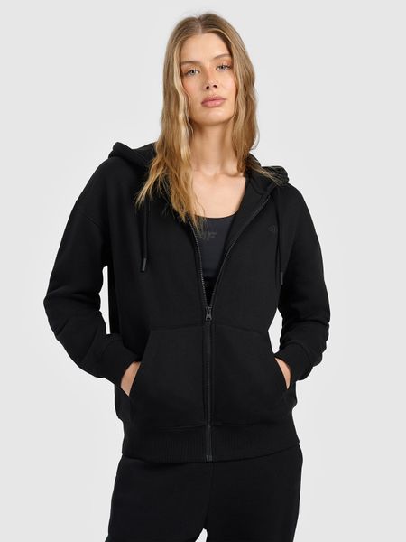 4F Bluza dresowa rozpinana z kapturem damska - czarna M. Czarne bluzy z kapturem damskie 4f, m, bez wzorów, z dresówki. Za 159.99 zł.