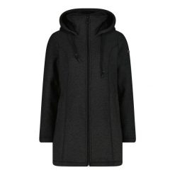 Kurtka parka damska z odpinanym kapturem CMP. Czarne parki damskie CMP, na zimę, bez wzorów, z materiału. Za 390.25 zł.