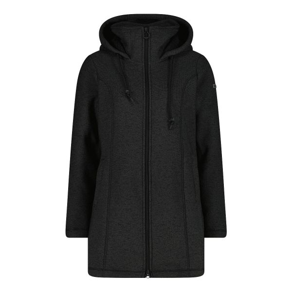 Kurtka parka damska z odpinanym kapturem CMP. Czarne parki damskie CMP, na zimę, bez wzorów, z materiału. Za 390.25 zł.
