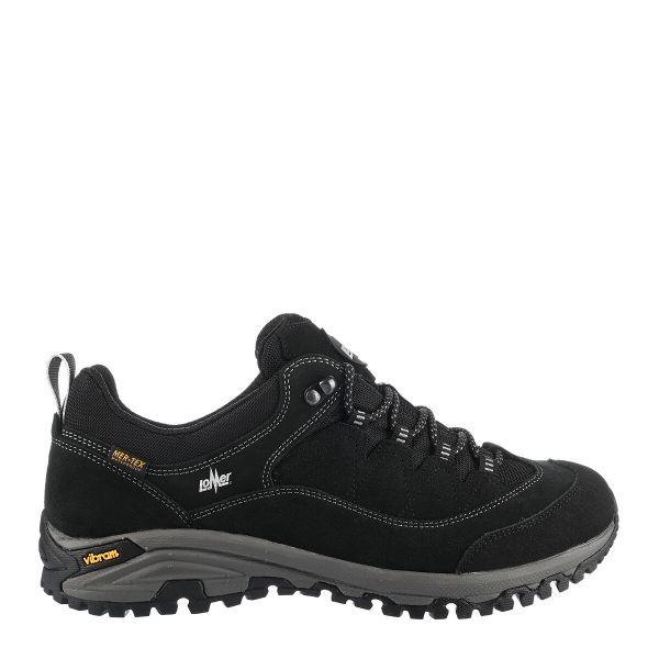 Buty trekkingowe męskie LOMER Sella II Mtx Suede zamszowe. Czarne buty trekkingowe męskie LOMER, z gumy, bez zapięcia. Za 399.99 zł.