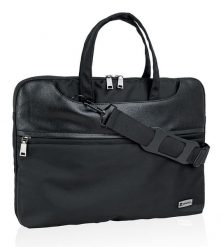 Torba na Laptopa, Czarna, Mieszcząca A4, Miejska, Listonoszka z Odpinanym Paskiem -STARTER. Czarne saszetki męskie Starter, bez wzorów, z materiału. Za 69.00 zł.