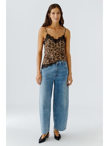 Oui Top w kolorze karmelowo-brązowym rozmiar: 42. Brązowe topy damskie Oui, bez wzorów, z koronki, bez kołnierzyka. Za 196.24 zł.