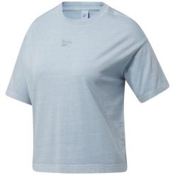 T-shirt crop Reebok CLASSICS. Niebieskie t-shirty męskie Reebok, l, bez wzorów, z bawełny, bez kołnierzyka. Za 160.05 zł.