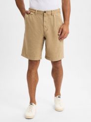 Tommy Hilfiger Bermudy z zawartością lnu - szeroki krój Mężczyźni Bawełna brązowy, 34. Brązowe szorty męskie Tommy Hilfiger, bez wzorów, z bawełny. Za 329.95 zł.