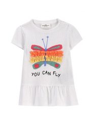 Coccodrillo T-Shirt WC5143201TGN Biały Regular Fit. Białe koszulki dziewczęce COCCODRILLO, bez wzorów, z bawełny, bez ramiączek. Za 39.99 zł.