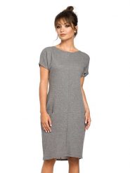 Be Wear Sukienka w kolorze szarym rozmiar: S. Szare sukienki damskie Be Wear, na co dzień, s, bez wzorów, bez kołnierzyka, bez ramiączek, midi, proste. Za 127.35 zł.