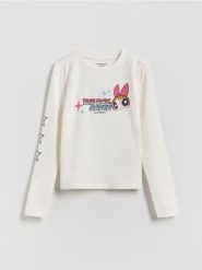 Koszulka Atomówki - złamana biel. Koszulki dziewczęce Reserved, bez wzorów, z bawełny, bez ramiączek. Za 49.99 zł.